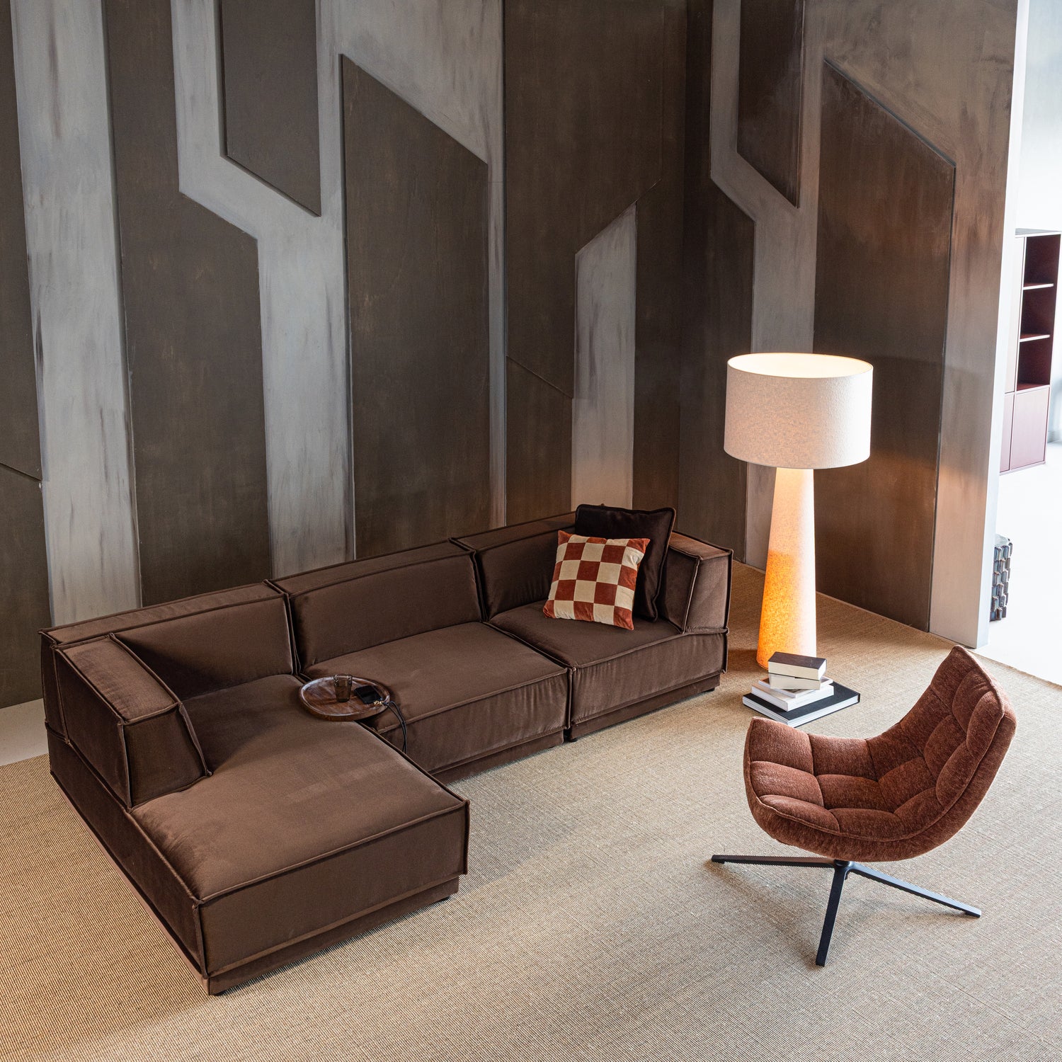 MAUDI DREHSESSEL CHENILLE STRUKTURIERT BRAUN 374074-R – Bild 3