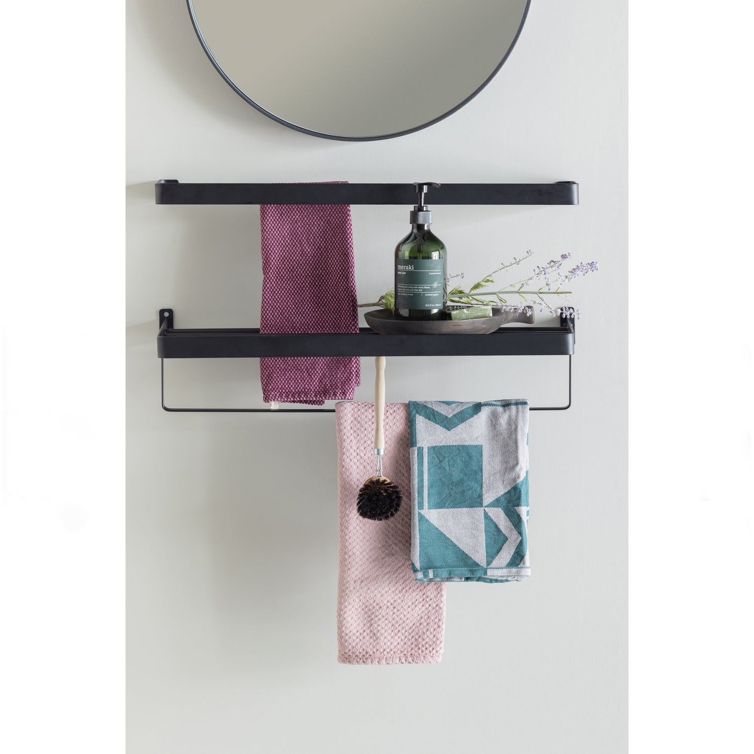 DOUTZEN RUNDER SPIEGEL O50 CM METALL SCHWARZ 373906-Z – Bild 3