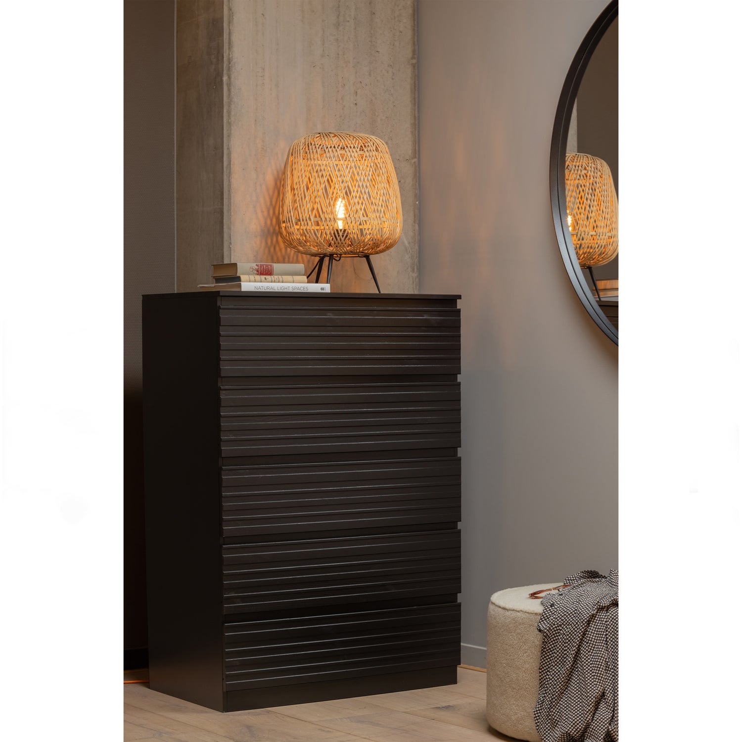 DOUTZEN RUNDER SPIEGEL O115 CM METALL SCHWARZ 373907-Z – Bild 3
