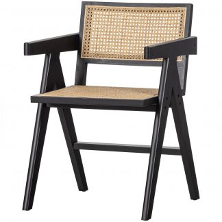GUNN ESSZIMMERSTUHL RATTAN HOLZ SCHWARZ 373499-Z