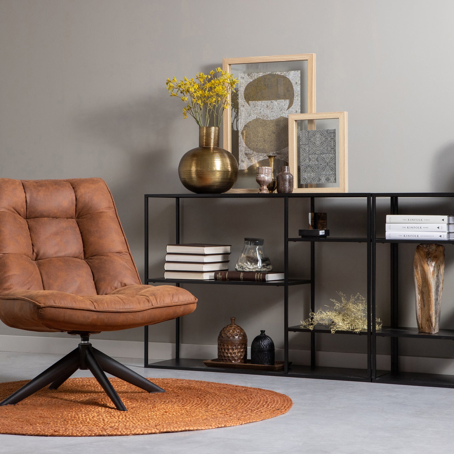 JOUKE DREHSESSEL KUNSTLEDER COGNAC 373303-C – Bild 2