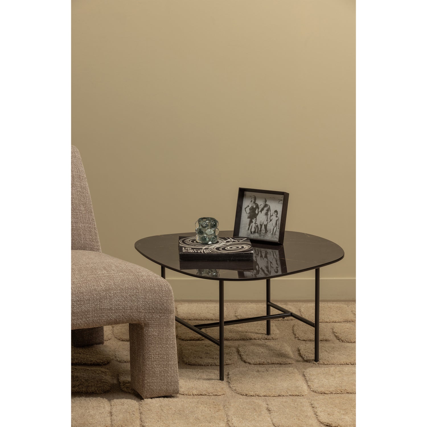 VAJEN COUCHTISCH MIT MARBLE LOOK TOP SCHWARZ 70x70CM 373988-Z – Bild 2