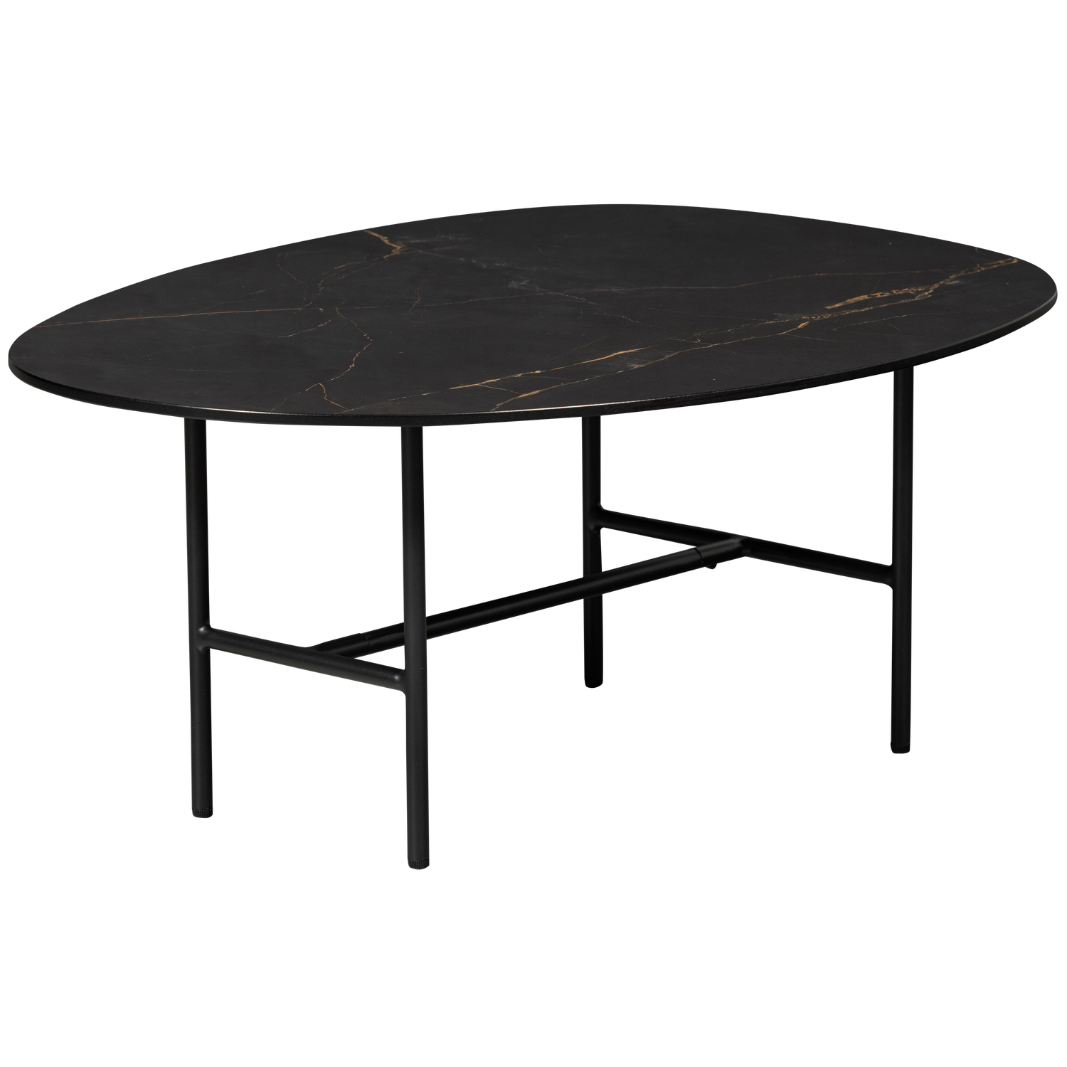 VAJEN COUCHTISCH MIT MARBLE LOOK TOP SCHWARZ 80x60CM 373987-Z