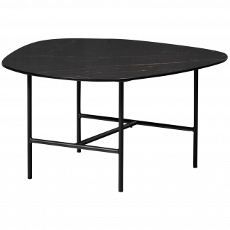 VAJEN COUCHTISCH MIT MARBLE LOOK TOP SCHWARZ 70x70CM 373988-Z