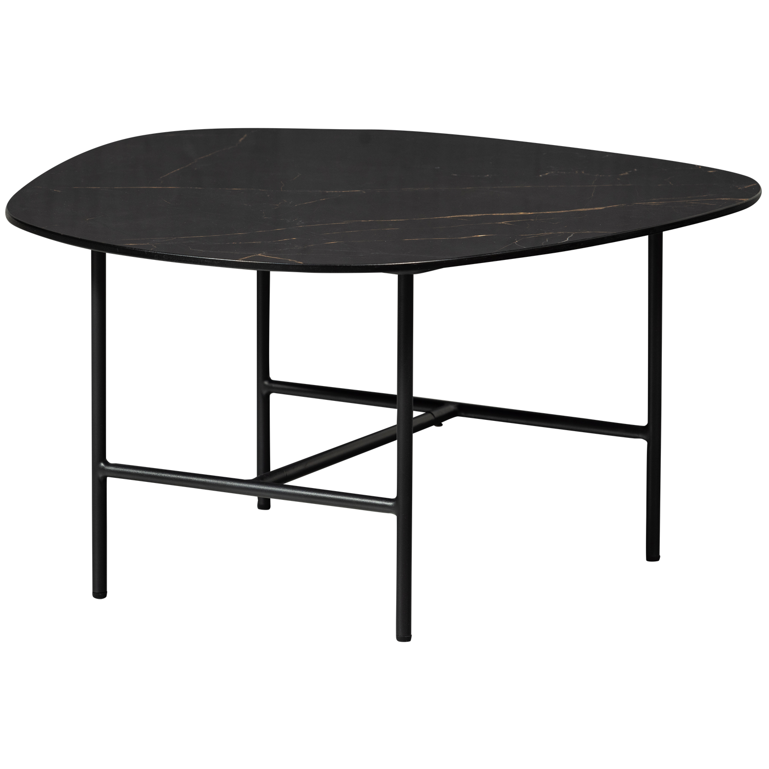 VAJEN COUCHTISCH MIT MARBLE LOOK TOP SCHWARZ 70x70CM 373988-Z