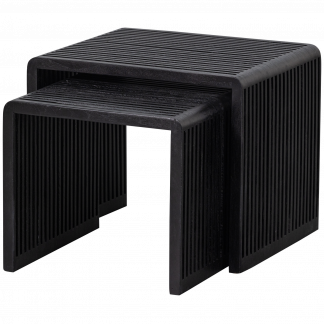 WILLA BEISTELLTISCHE RECYCELTES TEAK SCHWARZ - 2ER SET 374017-Z