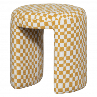 CHARLIE GEPOLSTERTER HOCKER KAROMUSTER GELB 374079-G