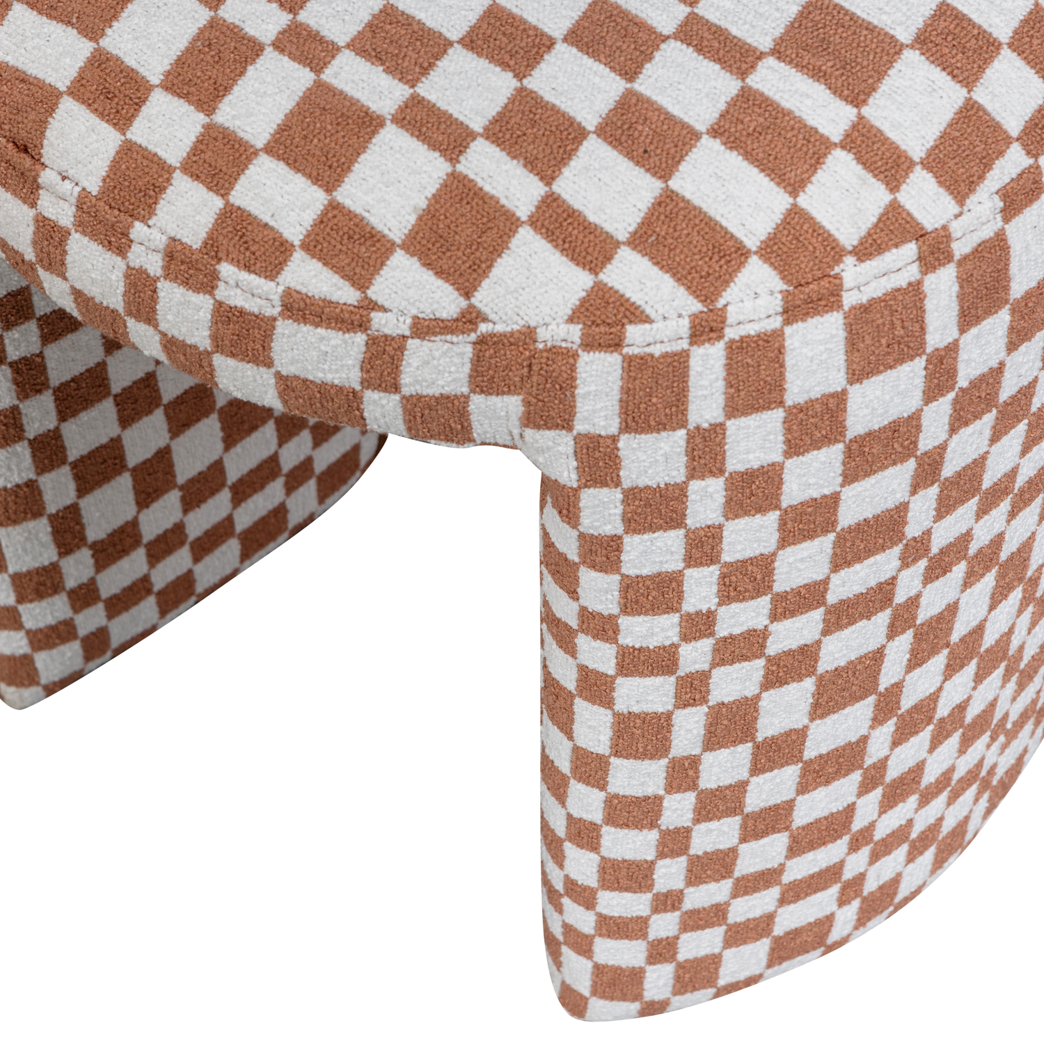 CHARLIE GEPOLSTERTER HOCKER KAROMUSTER ORANGE 374079-O – Bild 6
