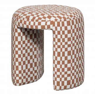 CHARLIE GEPOLSTERTER HOCKER KAROMUSTER ORANGE 374079-O