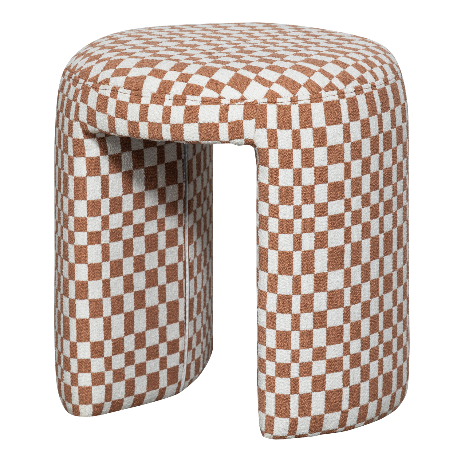 CHARLIE GEPOLSTERTER HOCKER KAROMUSTER ORANGE 374079-O