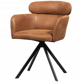 FENNE DREHBARER ESSZIMMERSTUHL LEDERLOOK COGNAC 374080-O
