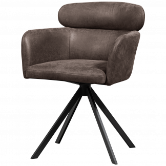 FENNE DREHBARER ESSZIMMERSTUHL LEDERLOOK SCHWARZ GRAU 374080-Z