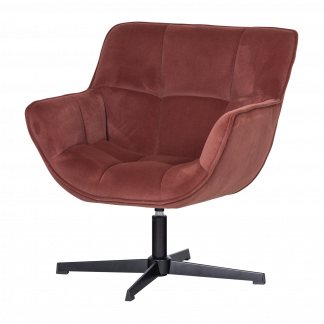 WIBO DREHSESSEL MAT VELVET BRAUN ROT [fsc] 374196-R