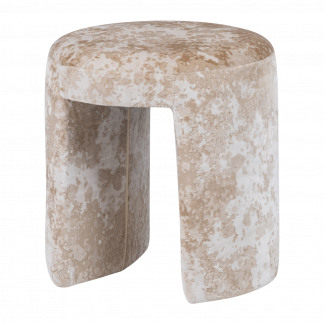 CHARLIE GEPOLSTERTER HOCKER STRUKTURSTOFF BEIGE [fsc] 374979-B