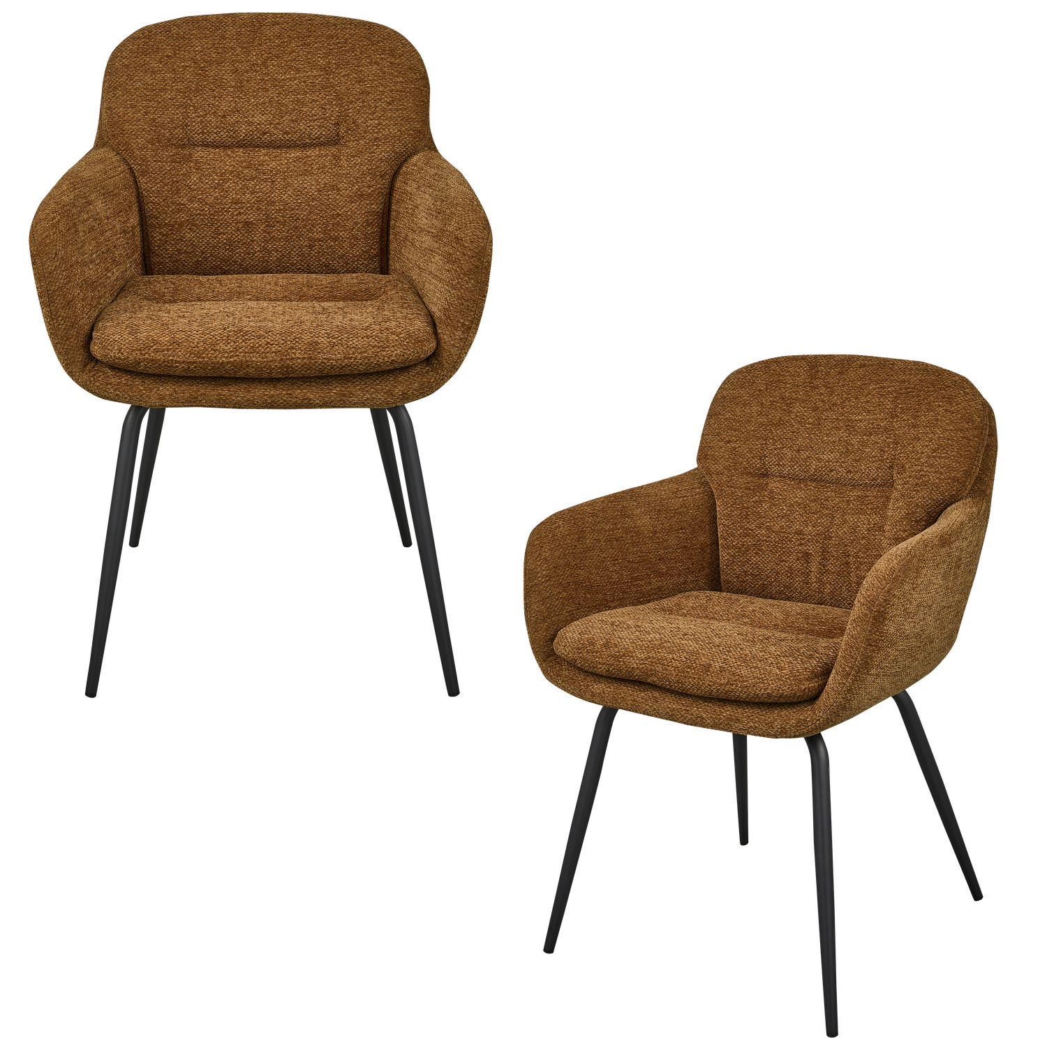 RUNA ESSZIMMERSTUHL CHENILLE KARAMELL BRAUN GELB 375064-C – Bild 4