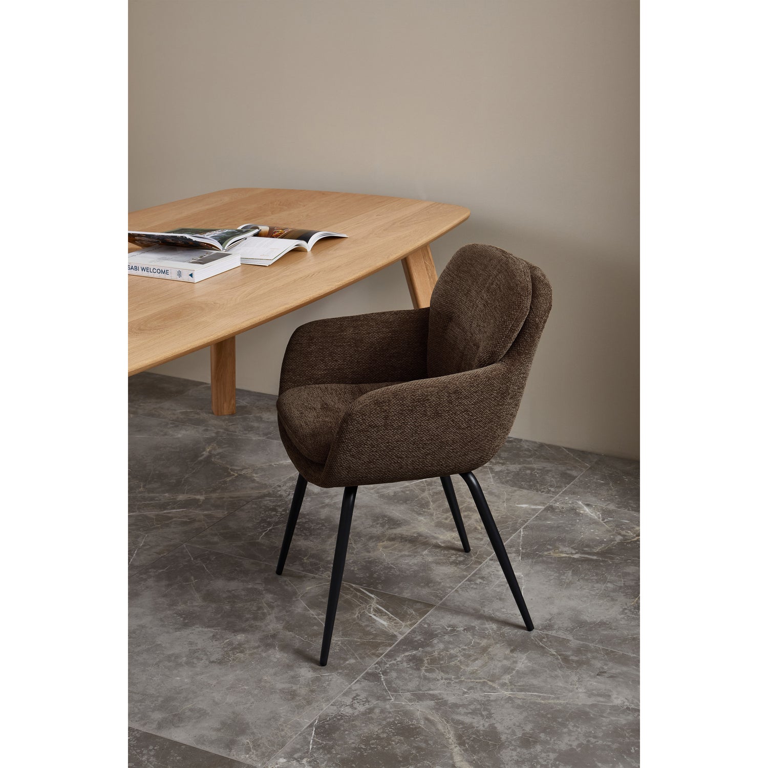 RUNA ESSZIMMERSTUHL CHENILLE WARMES BRAUN 375064-W – Bild 2
