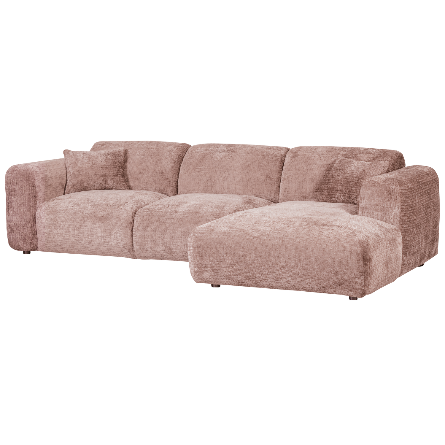 CLOUD CHAISELONGUE SOFA RECHTS CHENILLE TAUPE ROSA 375073-T