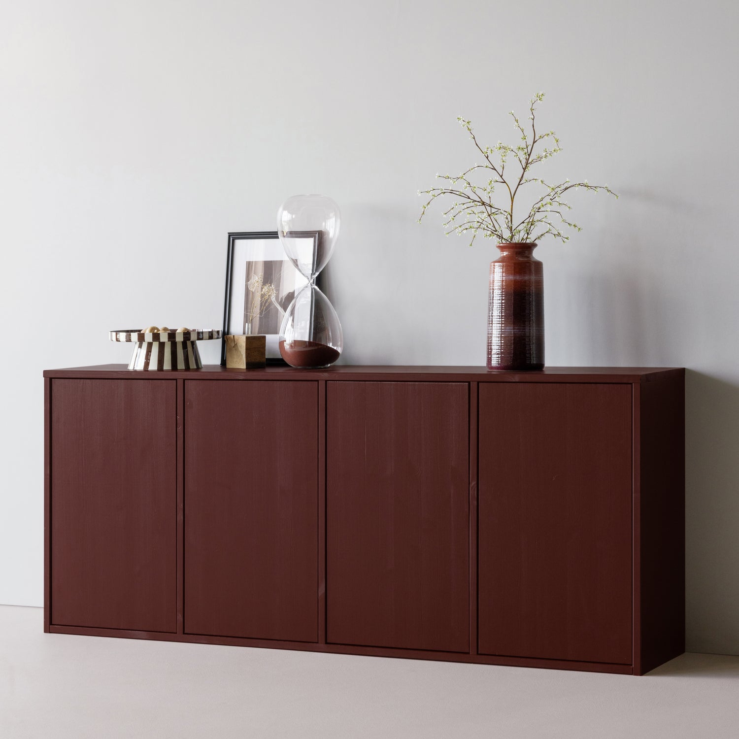 MEREL KOMMODE KIEFER BORDEAUXROT [fsc] 375170-BR – Bild 2