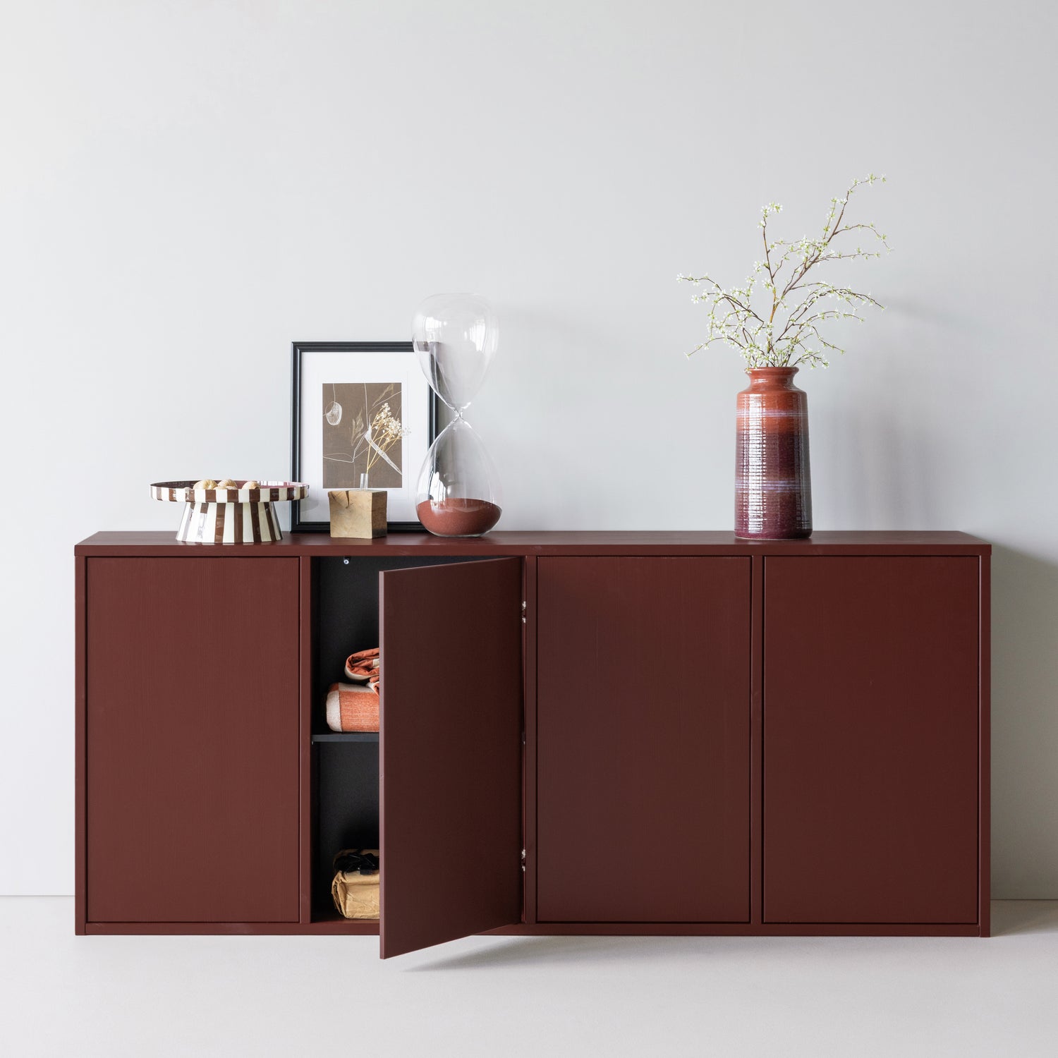 MEREL KOMMODE KIEFER BORDEAUXROT [fsc] 375170-BR – Bild 3