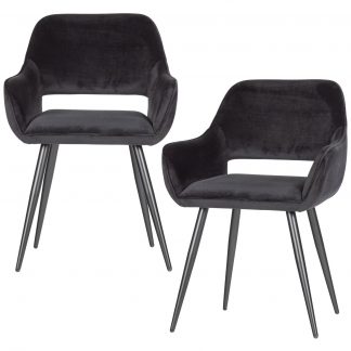 JEL STUHL VELVET SCHWARZ- 2ER SET 375466-Z