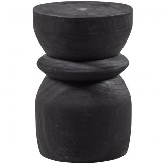 BIKKEL HOCKER HOLZ SCHWARZ 40xO28CM 377152-Z