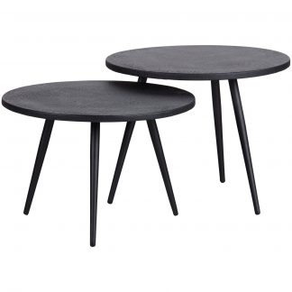 SUZE BEISTELLTISCHE HOLZ METALL SCHWARZ - 2ER SET 377225-Z