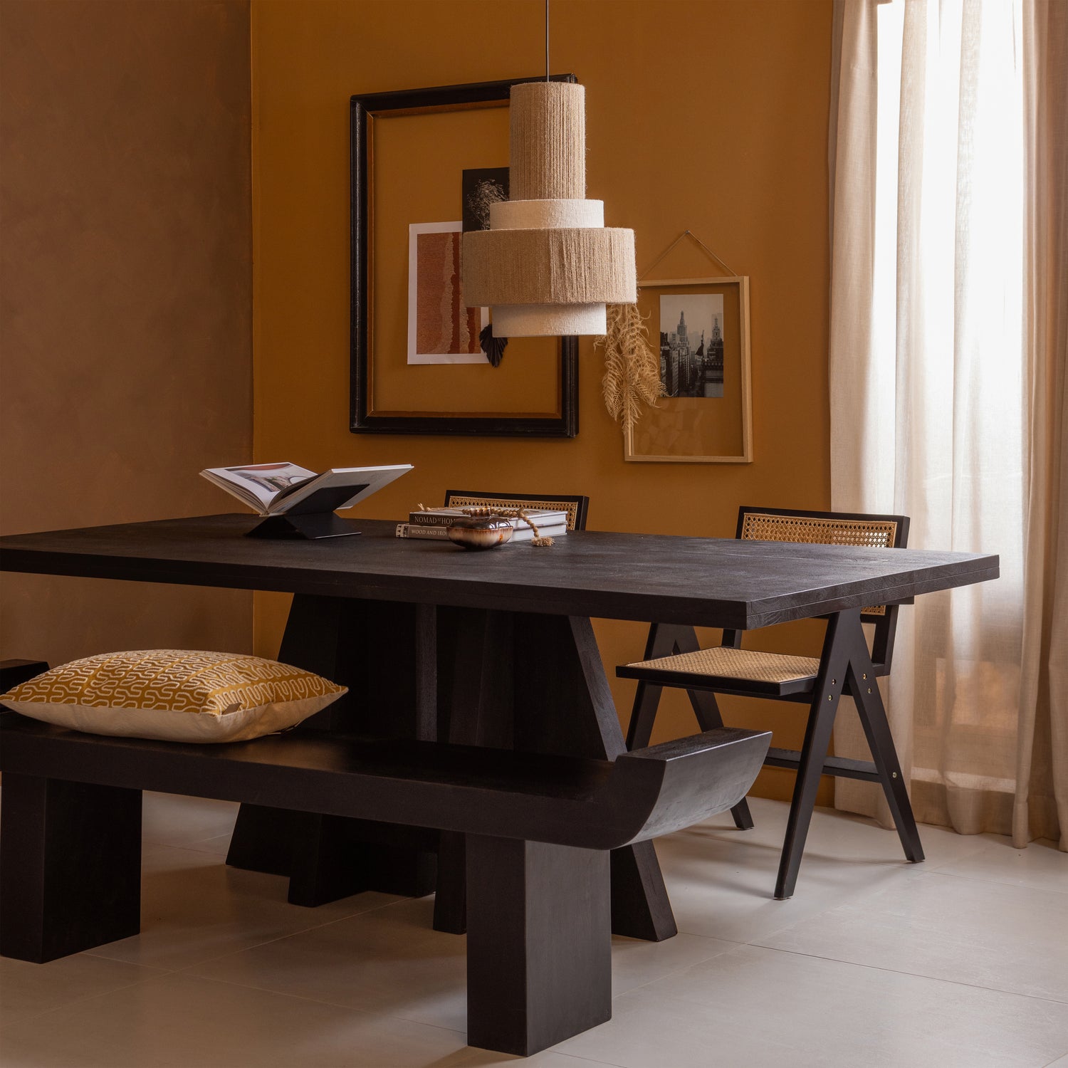 LOX BANK MIT ERHOHTEN KANTEN AUS MANGO HOLZ SCHWARZ 377395-Z – Bild 2