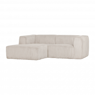 BEAN CHAISE LONGUE SOFA LINKS GERIPPTER STOFF NATUR 377432-RN
