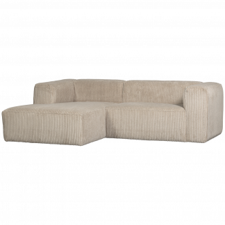 BEAN CHAISE LONGUE SOFA LINKS GERIPPTER STOFF TRAVERTIN 377432-RR