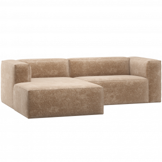 BEAN CHAISE LONGUE SOFA LINKS CHENILLE VELVET PFIRSICH ROSA 377432-VP