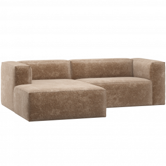 BEAN CHAISE LONGUE SOFA LINKS CHENILLE VELVET TAUPE 377432-VT