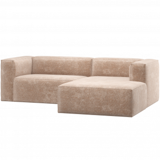 BEAN CHAISE LONGUE SOFA RECHTS CHENILLE VELVET NATUR 377433-VN