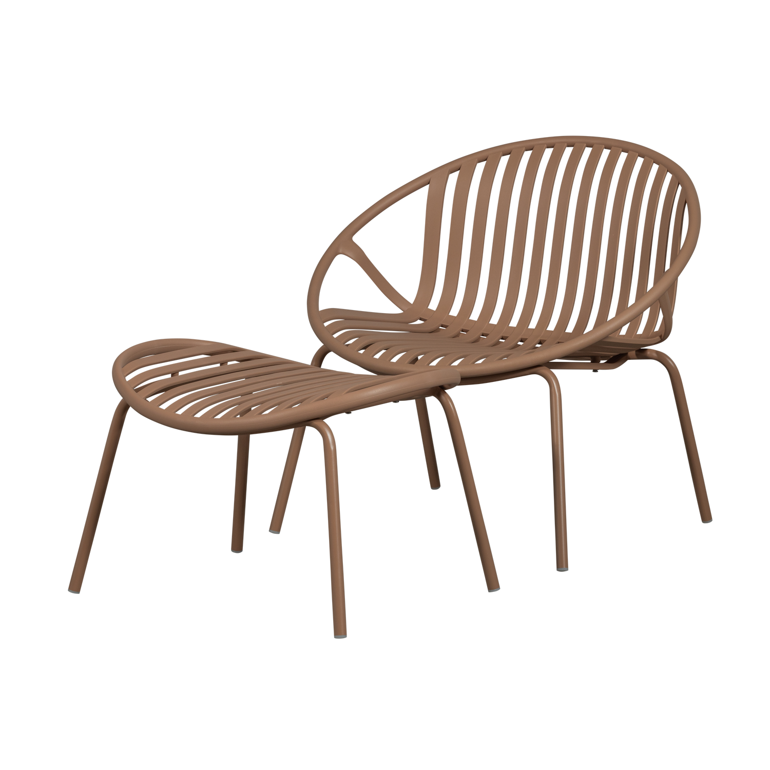 BRUCE GARTEN LOUNGE SESSEL + HOCKER PP METAL LACHSROSA 377441-R