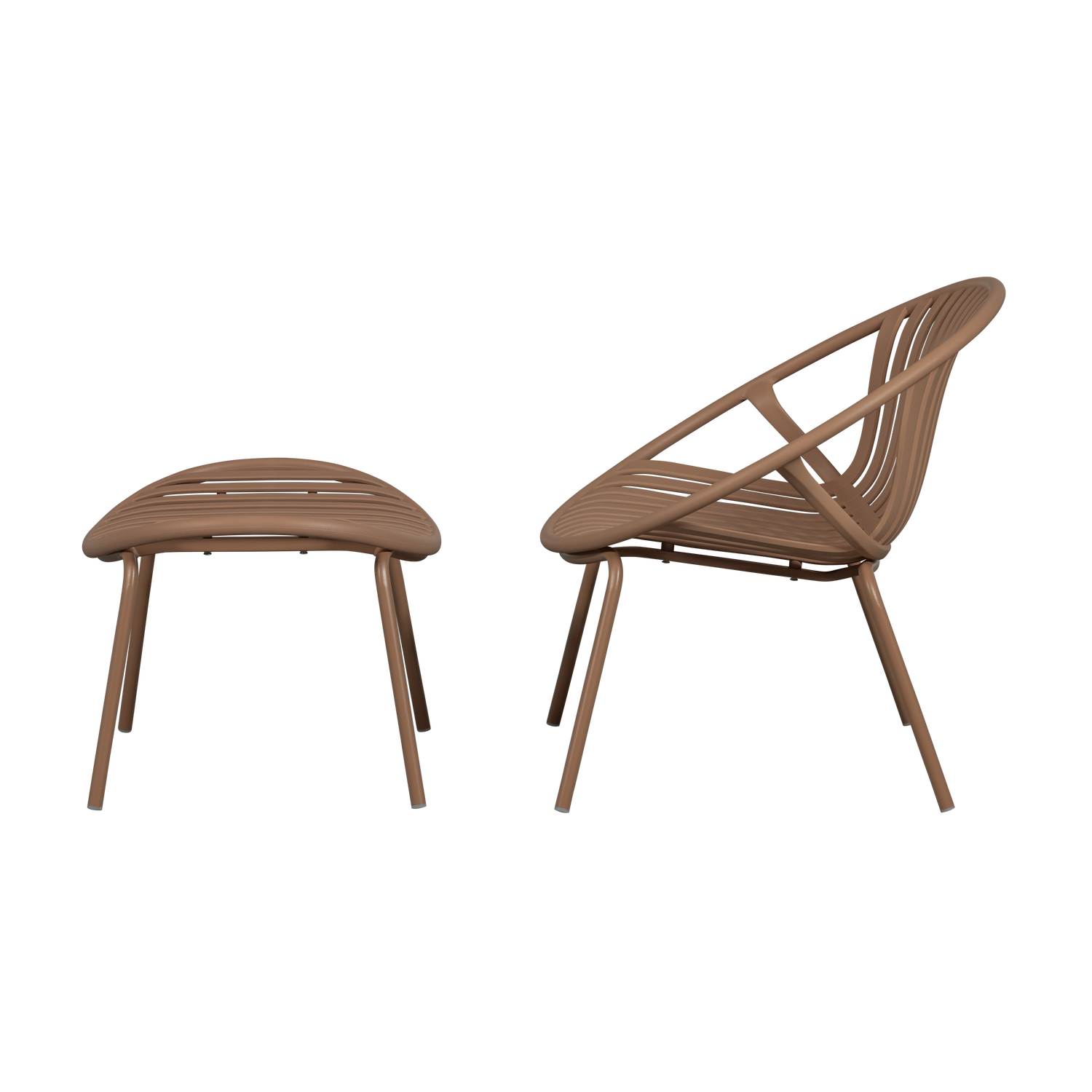 BRUCE GARTEN LOUNGE SESSEL + HOCKER PP METAL LACHSROSA 377441-R – Bild 4