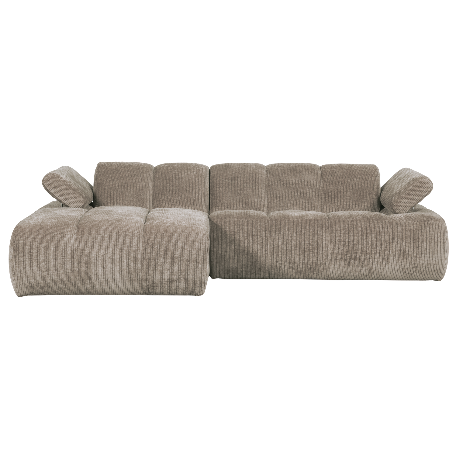 MOJO CHAISE LONGUE SOFA LINKS GERIPPTER STOFFDUNKLER SAND 377464-D – Bild 3