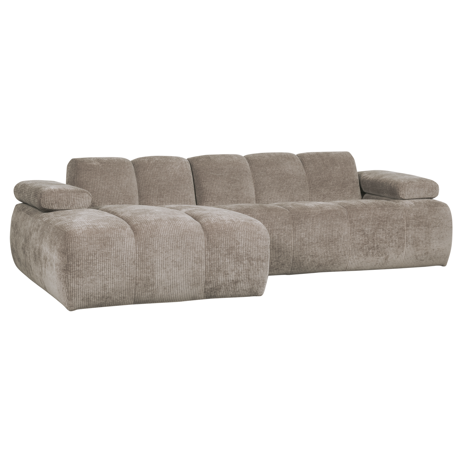 MOJO CHAISE LONGUE SOFA LINKS GERIPPTER STOFFDUNKLER SAND 377464-D – Bild 5