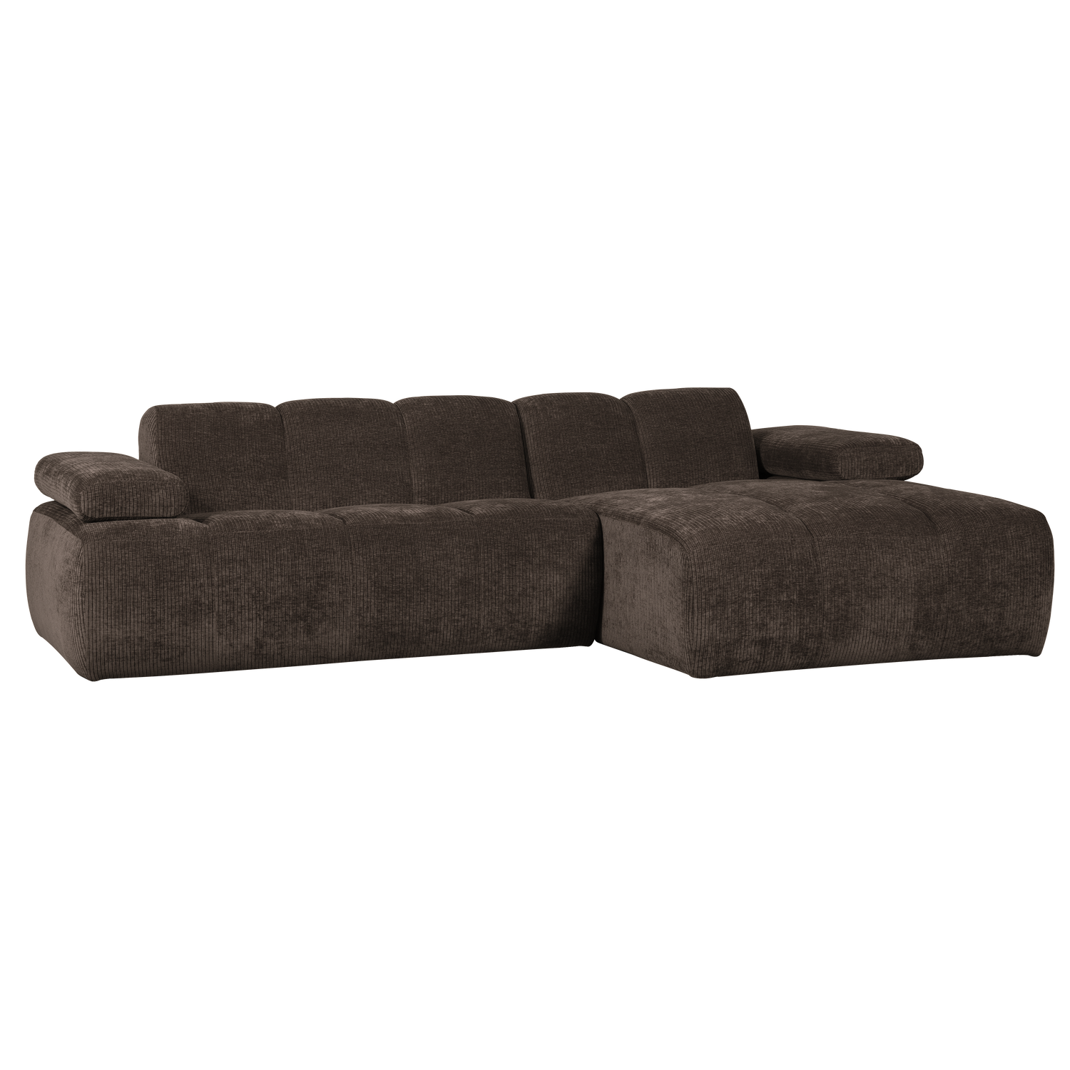 MOJO CHAISE LONGUE SOFA RECHTS GERIPPTER STOFFBRAUN 377465-B