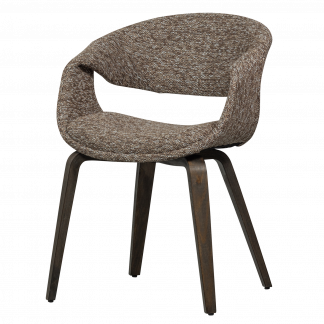 YOSSI ESSZIMMERSTUHL BRAUN MIT HOLZFUSS DUNKELBRAUN 377505-BD