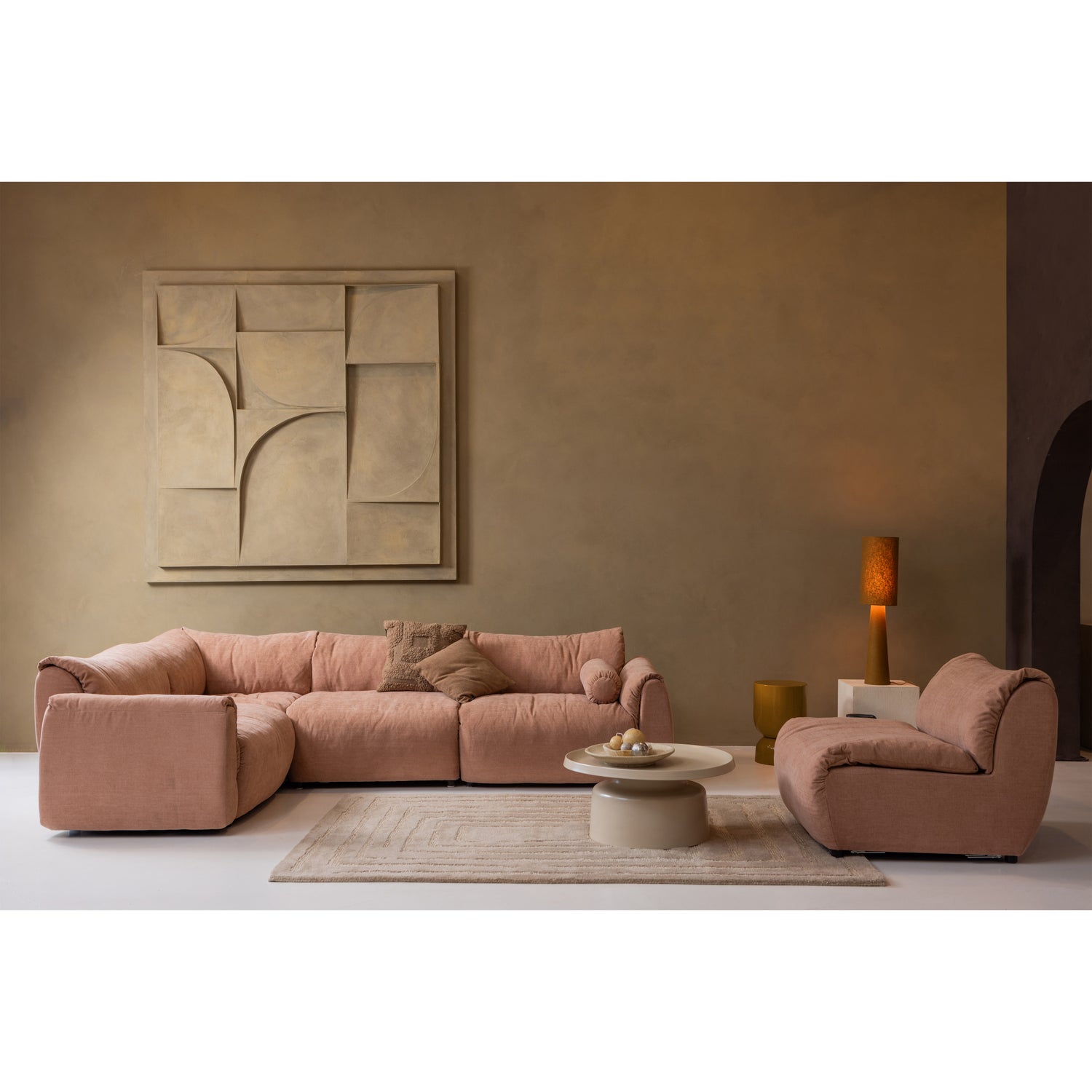 BAGGY 1-SITZER ELEMENT ARM RECHTS GEWEBTE CHENILLE ALTROSA 377522-OP – Bild 3