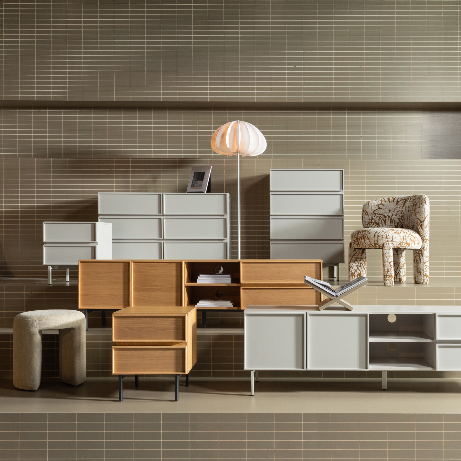 TOURS KOMMODE  NACHTTISCH 2 SCHUBLADEN MELAMINE MDF NATUR 377548-N – Bild 3