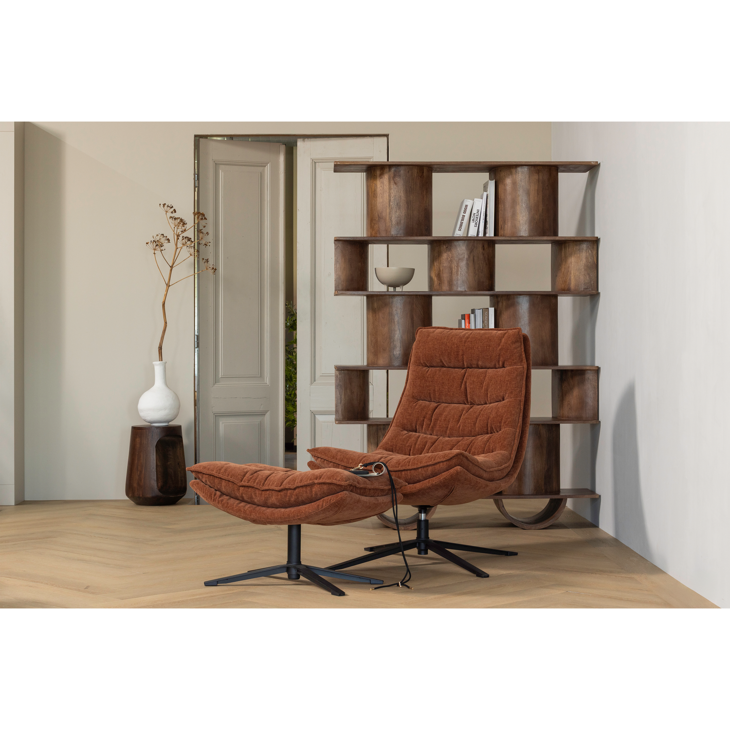 KUBE DREHSESSEL MIT HOCKER BRAUN 377553-B – Bild 2