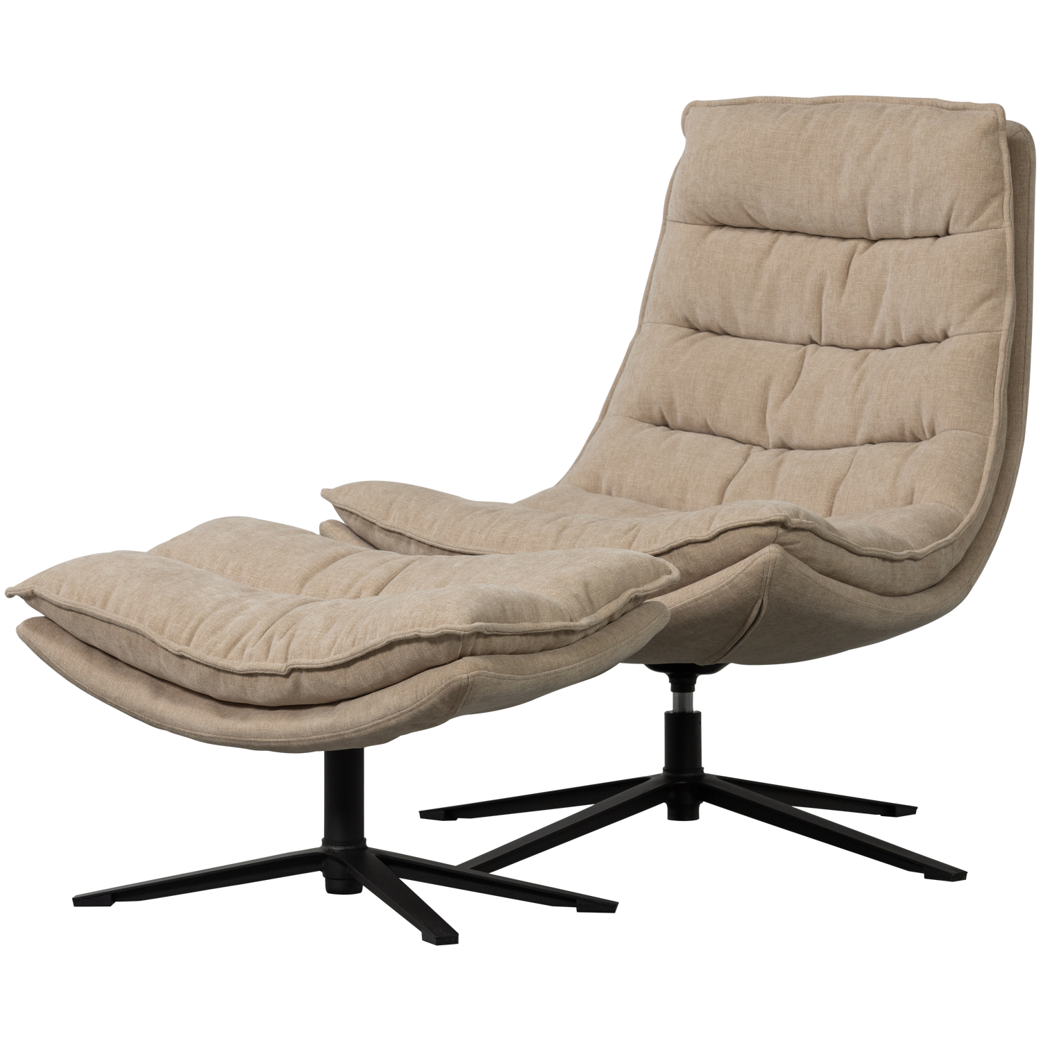 KUBE DREHSESSEL MIT HOCKER NATUR 377553-N