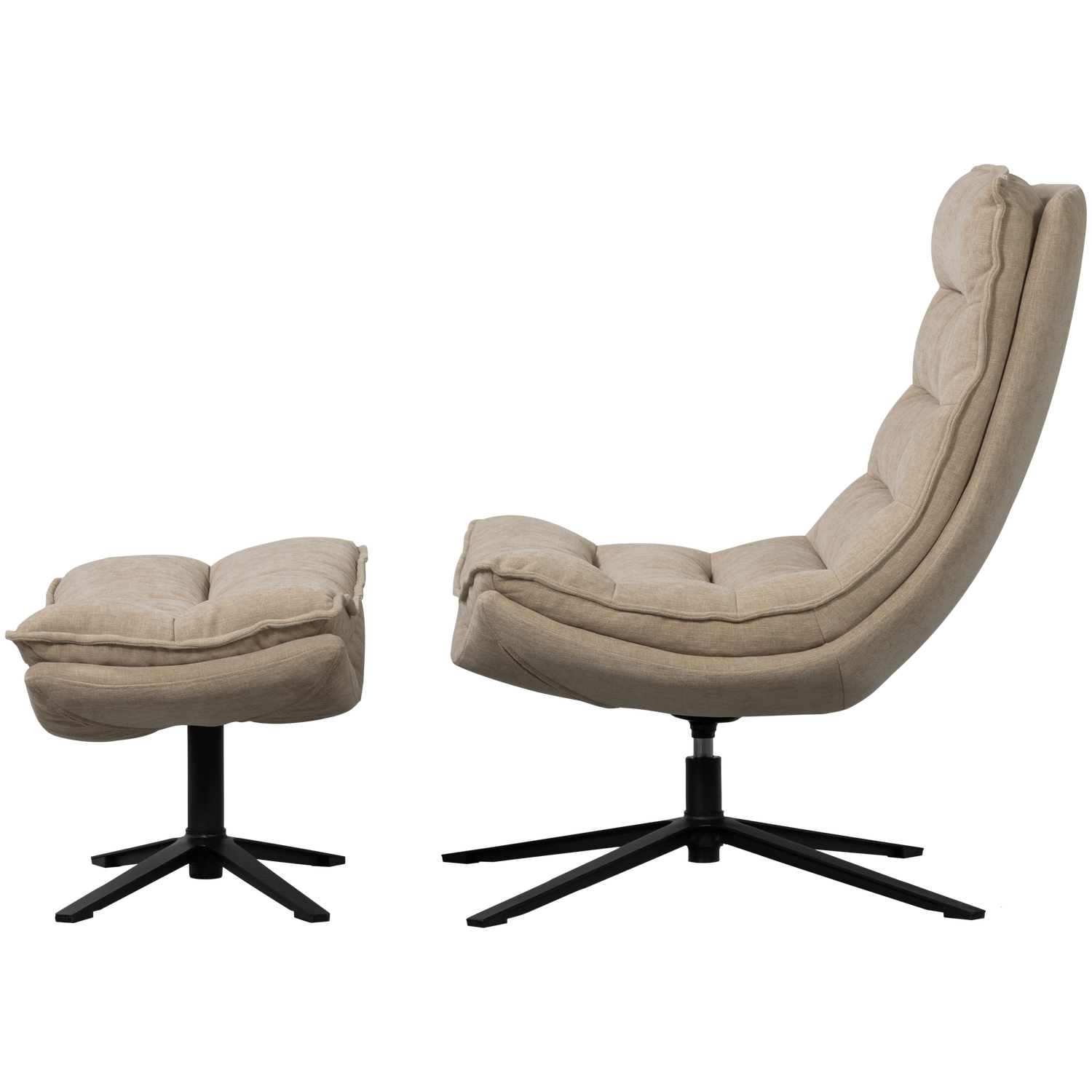KUBE DREHSESSEL MIT HOCKER NATUR 377553-N – Bild 5