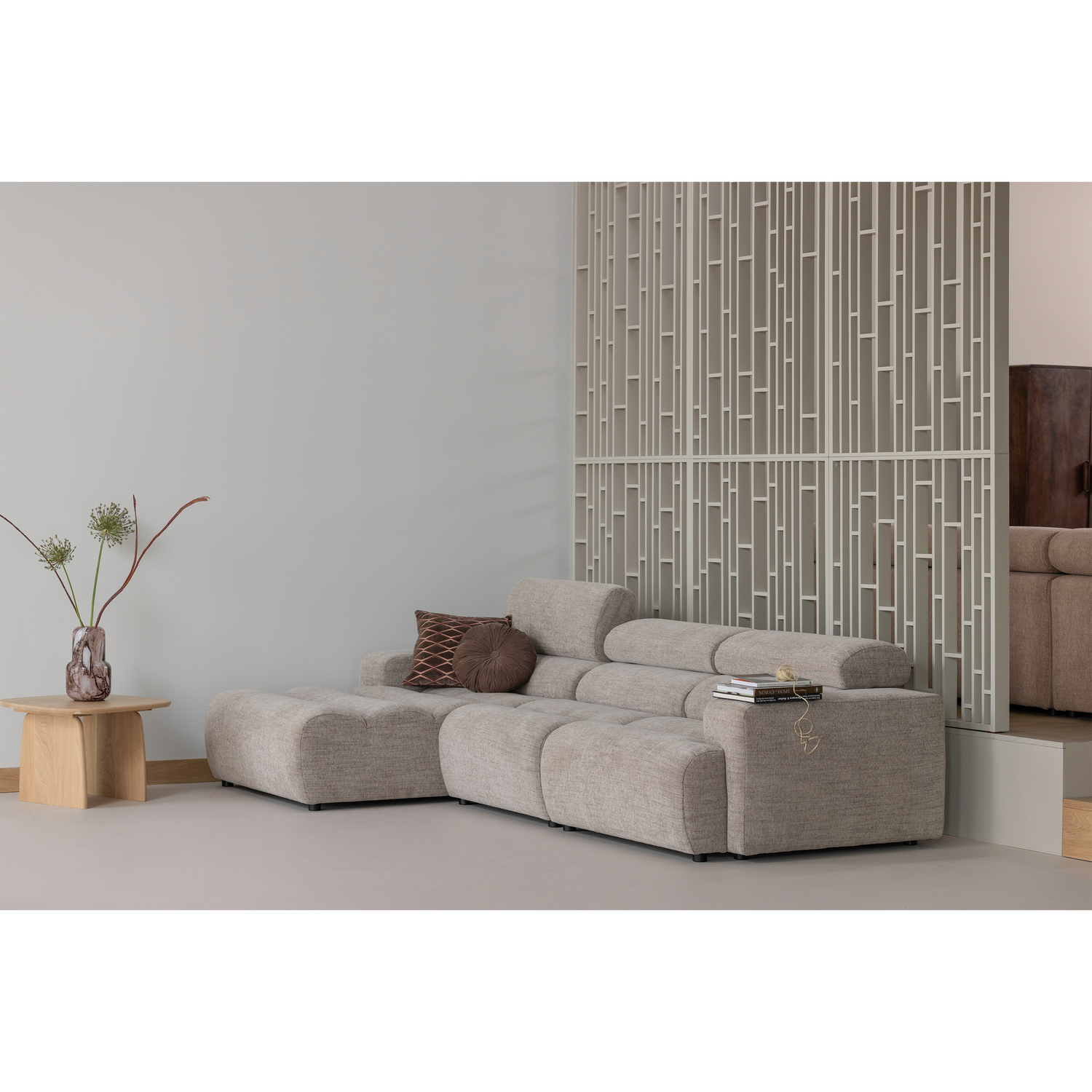 NOVI CHAISE LONGUE SOFA LINKS NATUR MELANGE 377667-NM – Bild 2