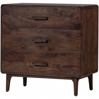 LIYA SCHUBLADENSCHRANK MANGOHOLZ DUNKELBRAUN 377570-B