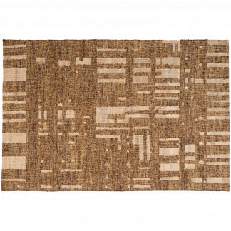 IAN HANDGEWOBENER TEPPICH WOLLE BAUMWOLLE BRAUN 170x240CM 377624-B