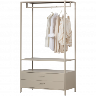 FERRIS OFFEN KLEIDERSCHRANK 100 CM METALL SAND 377628-Z