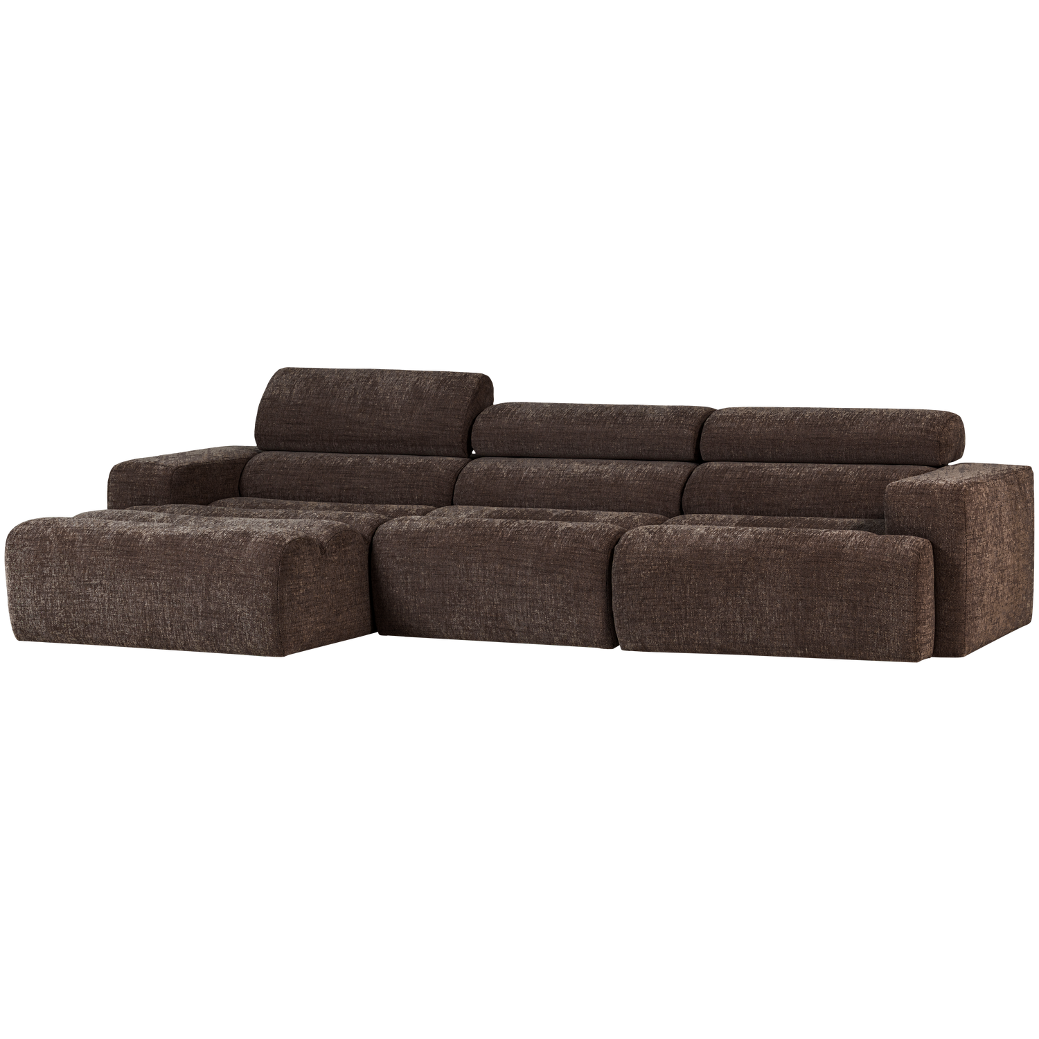 NOVI CHAISE LONGUE SOFA LINKS DUNKEL BRAUN MELANGE 377667-DM – Bild 3