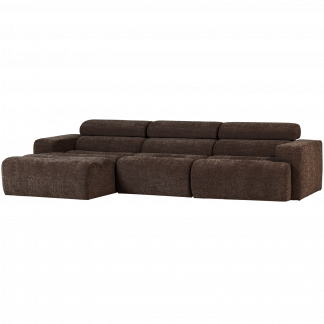 NOVI CHAISE LONGUE SOFA LINKS DUNKEL BRAUN MELANGE 377667-DM