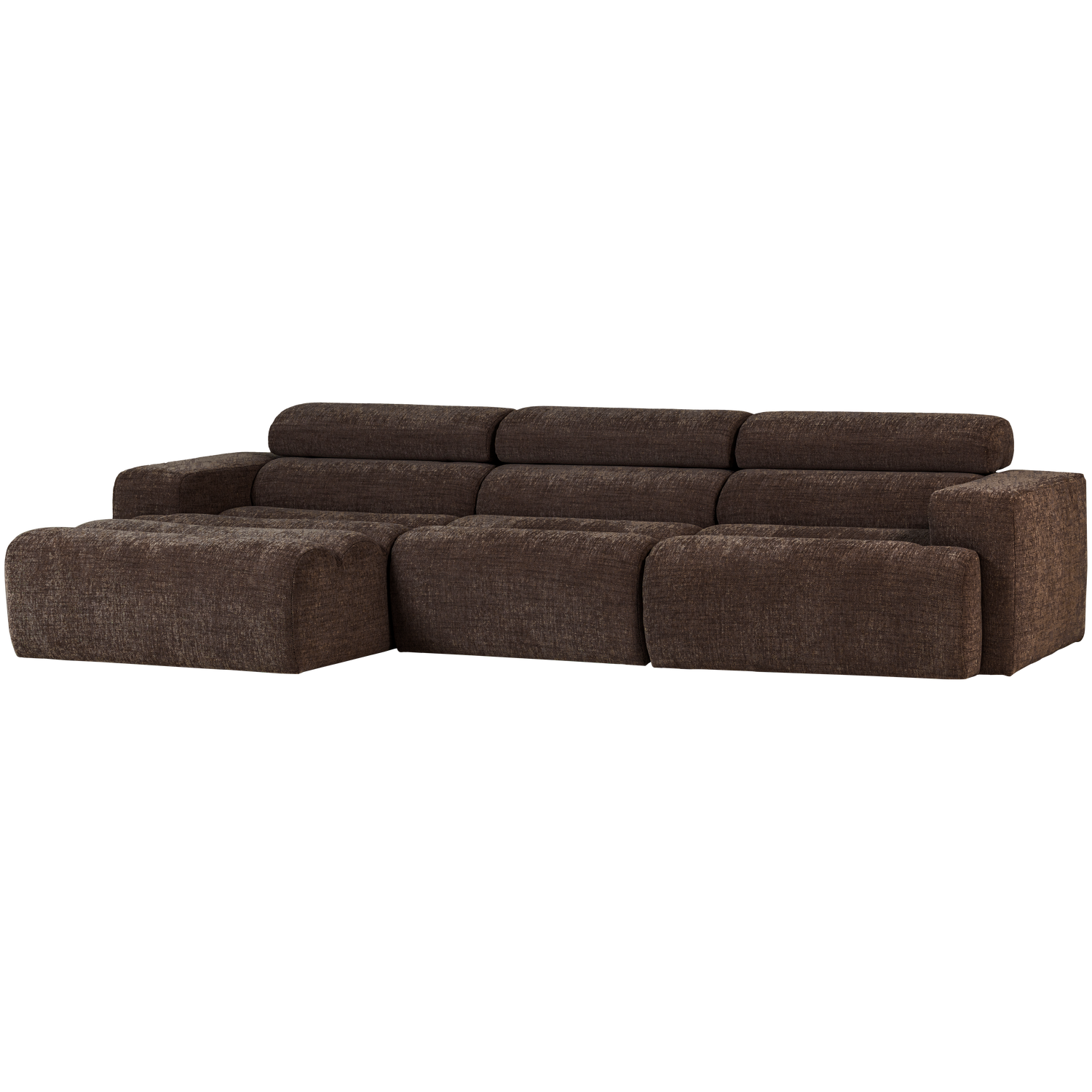 NOVI CHAISE LONGUE SOFA LINKS DUNKEL BRAUN MELANGE 377667-DM